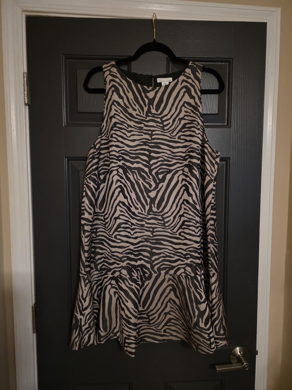 H&M Beige and Black Zebra Print Dress